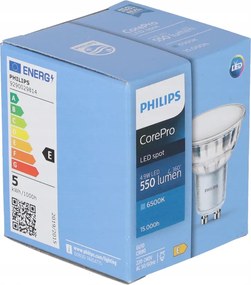 LED žiarovka Philips GU10 - 4,9 W - 550 Lm - studená biela - CorePro Premium