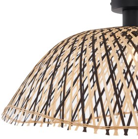 Art Deco stropné svietidlo čierne bambusové 60 cm - Alka