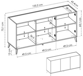 Komoda Ness oak nordic