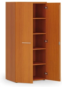 Kancelárska policová skriňa PRIMO WOOD s dverami, 800 x 500 x 1781 mm, čerešňa