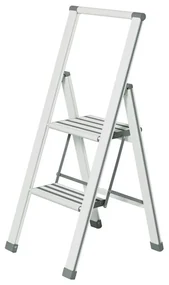 Biele skladacie schodíky Wenko Ladder Alu, 101 cm