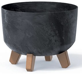 Plastový kvetináč na nožičkách DGRL240E 23,8 cm - antracit