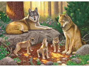 784476 NORIMPEX 5D Diamantová mozaika - Vlčí potomkovia