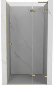 Mexen, Mexen Lunar L pravé otočné sprchové dvere 85 cm, transparentné, zlaté - 834L-085-000-50-00-P