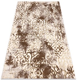 Moderný MEFE koberec 8724 Ornament vintage - Štrukturálny, dve vrstvy rúna béžová /   zlatá