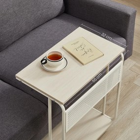 Autronic BONTEC Odkladací stolík 55x32x66cm, mdf, bielený dub, AKF-E1012 CRM Farba: Béžová