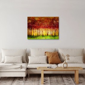 Obraz - Maľba listnatého lesa (70x50 cm)