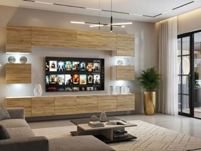 Obývacia stena Belini Premium Full Version dub sonoma + LED osvetlenie Nexum 50