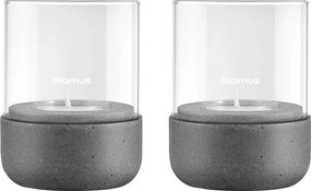 Sklenené svietniky v súprave na čajovú sviečku 2 ks Calma – Blomus