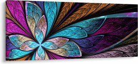 Obraz - Abstrakcia, kvetina (120x50 cm)