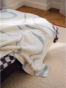 Modrá/krémovobiela deka 150x200 cm Felu – noo.ma
