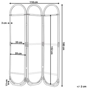 3-dielny skladací ratanový paraván 118 x 180 cm prírodný CORTONA Beliani
