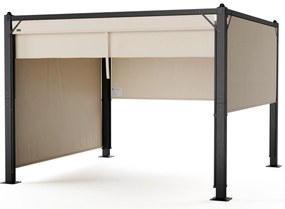 Pantheon Cortina pergola 3x3 m, odolná voči poveternostným vplyvom, hliník, prášková farba, rolety