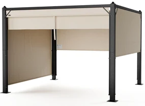 Pantheon Cortina pergola 3x3 m, odolná voči poveternostným vplyvom, hliník, prášková farba, rolety