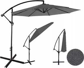 TRENDIE Záhradný slnečník Sunny - tmavo sivý 300cm