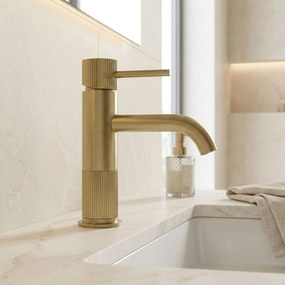 Rea Lungo Stripe, umývadlová batéria, zlatá matná, REA-B8050