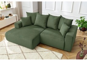 Zelená zamatová rohová pohovka Enjoy – Bobochic Paris