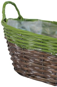 Hnedozelený košík 32cm