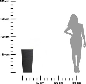 Plastový květináč Porto Riflo 67,7x35x35 cm černý
