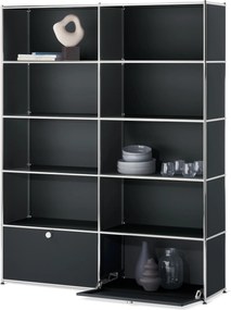 Regál »CN3« s 2 výklopnými dvierkami, čierny