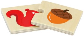 Viga drevené puzzle - kŕmenie zvierat