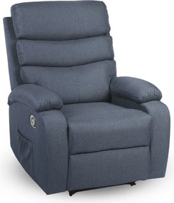 Relaxačné polohovacie TV kreslo VELORA — látka, tmavosivá, nosnosť 130 kg