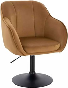 LuxuryForm DESIGN Stolička AVOLA VELUR na čiernom tanieri - medová