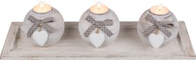 GiftyCity Drevená dekoratívna súprava svietnikov, srdce