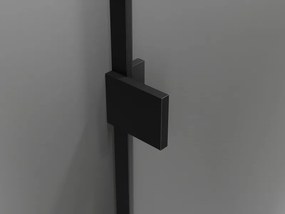 Mexen Lunar-B, Otočné ľavé sprchové dvere 125 cm, číre sklo, čierny profil, 832S-125-050-70-00-L