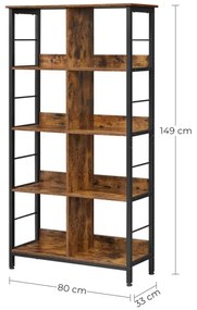 Knižnica NAVARO hnedá/čierna