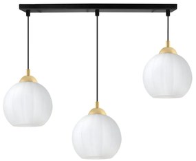 Závesné svietidlo Costa, 3x biele sklenené tienidlo, b/g