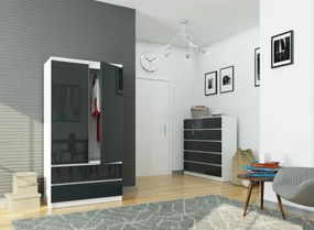 Skriňa S 90 cm 2D 2SZ CLP grafitová, lesk