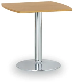 Konferenčný stolík ZEUS II, 660x660 mm, chrómovaná podnož, doska buk