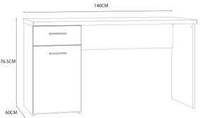 Písací stôl GINO biela/dub sonoma