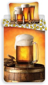 Jantárové bavlnené obliečky na jednolôžko 140x200 cm Beer – Jerry Fabrics