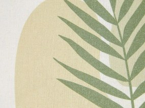 Sada 2 vankúšov so vzorom listov 45 x 45 cm v zelenej a béžovej MICROSORUM Beliani