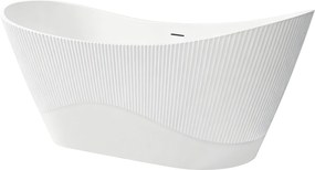 Rea Atena, voľne stojaca vaňa 1700x730x710 mm, biela, čierny click-clack, KPL-W6127