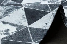 Koberec PATCHWORK 21722 sivý - imitácia kože krava, trojuholníky