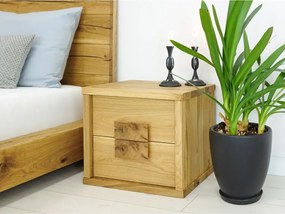 Dubový nočný stolík s 2 zásuvkami 46x35x40 cm