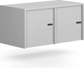 Nadstavba pre skrine FRAME, 2x dvere, 872 x 450 x 427 mm, mechanický zámok, sivá