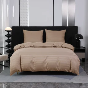 Hotelové obliečky z mikrovlákna JASMINE béžové - prúžok 2 cm, hotelové obálkové zapínanie Rozmer obliečky: 2 ks 70 x 90 cm | 200 x 220 cm
