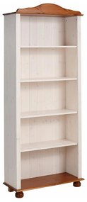 Biela/v prírodnej farbe knižnica z borovicového dreva 70x181 cm Ella – Støraa