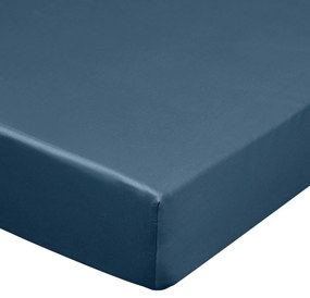 Kvalitná modrá plachta bez gumičky na posteľ bavlnený satén 180x200cm