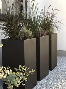 Kvetináč BLOCK, sklolaminát, výška 80 cm, antracit, outlet