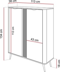 VYSOKÁ KOMODA VALMONT DUB DUNIN 113 cm