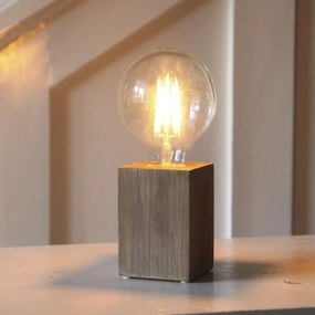 STAR TRADING Drevená lampa Lys Brown