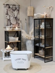 Prírodné antik závesné svetlo s ratanovým tienidlom Lamp rattan - Ø 50*54cm/ E27/ 40W