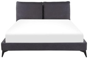 Manželská posteľ 160 cm MELIA (polyester) (tmavosivá) (s roštom). Vlastná spoľahlivá doprava až k Vám domov. 1023471