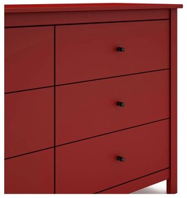 Červená nízka komoda z borovicového dreva 130x80 cm Misti – Marckeric