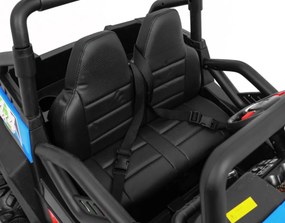 Ramiz Terénna bugina Strong pre deti modrá + pohon 4x4 + diaľkové ovládanie + nosič batožiny + rádio MP3 + LED